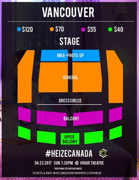 The Vogue Vancouver Seating Chart: A Visual Reference of Charts | Chart Master