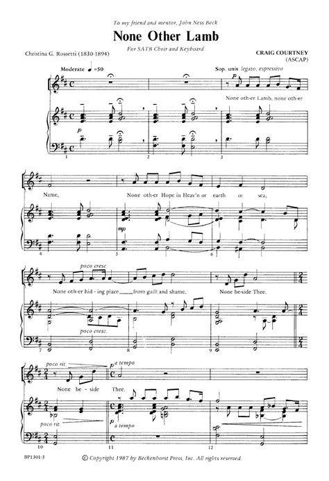 None Other Lamb (SATB ) by COURTNEY| J.W. Pepper Sheet Music Choral ...