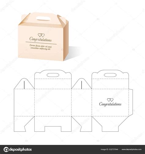 Retail Box Blueprint Template Stock Vector By Philka