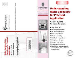 Fillable Online Epdfiles Engr Wisc Understanding Water Chemistry For