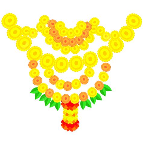 Marigold Toran Decoration For Hindu Festival Marigold Garland Toran Png And Vector With