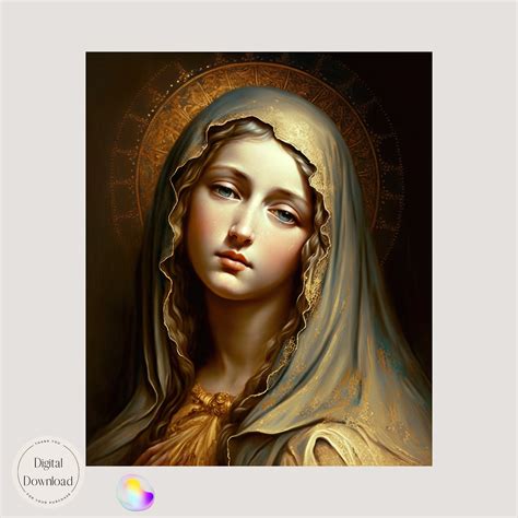 Mother Mary Shrine Decor Printables Mother Mary Religious Printable Art 238 Instant Download Etsy