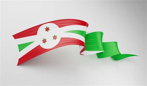 Premium Photo D Flag Of Burundi D Shiny Waving Flag Ribbon Isolated