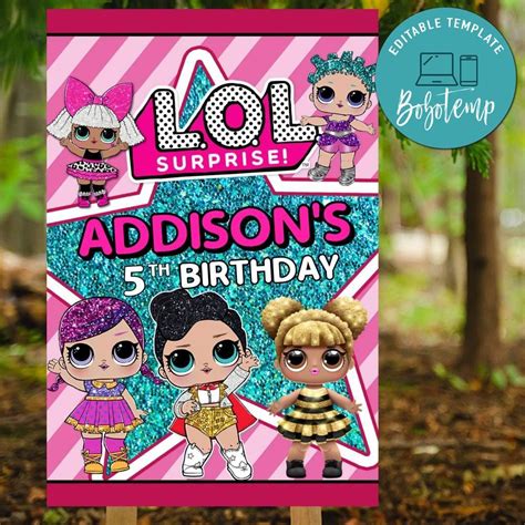 Lol Surprise Dolls Birthday Welcome Sign Digital File Printable | Bobotemp