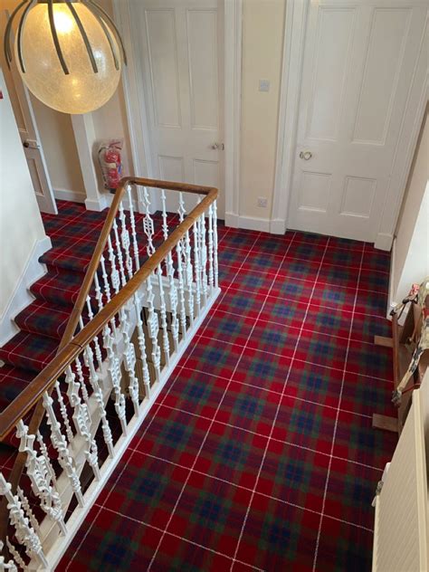 Fraser Modern Tartan Carpet Tartan Carpet Modern Staircase