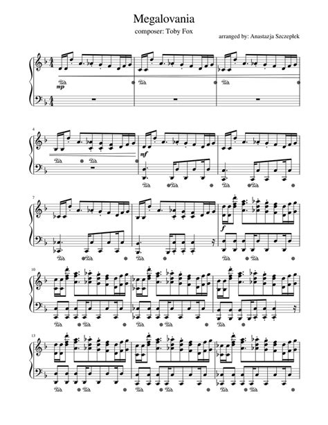 Megalovania Piano Version Sheet Music For Piano Download Free In Pdf Or Midi