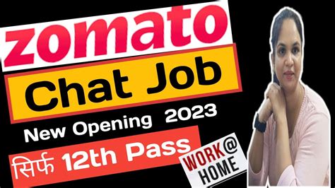 Zomato Work From Home Job Th Pass Job Jobs For Students Online