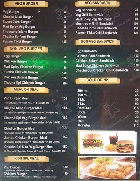 Menu At Chacha Veg And Non Veg Dhaba Jalandhar