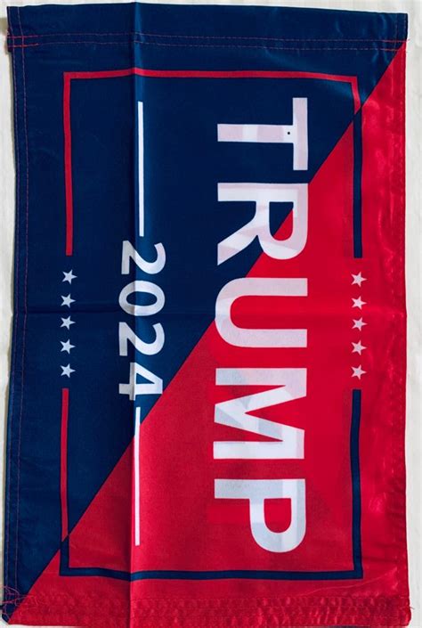 Trump 2024 Blue And Red 12x18 100d Rough Tex® Double Sided Garden Flag