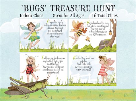 Indoor Scavenger Hunt Bugs Treasure Hunt Girls Bug Themed Party