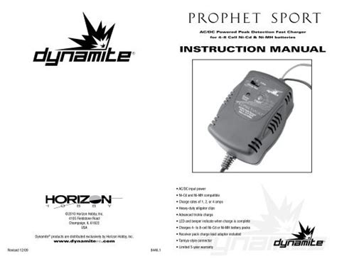 Prophet Sport Mini Charger Manual