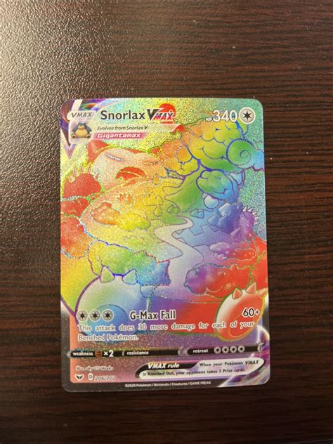 Snorlax Vmax Secret Rainbow Rare Pokemon Sword Shield Ebay