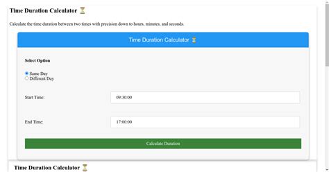 Free Time Duration Calculator Time Difference Calculator