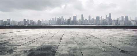 Premium Photo | Empty ground concrete floor city view generative ai aig20