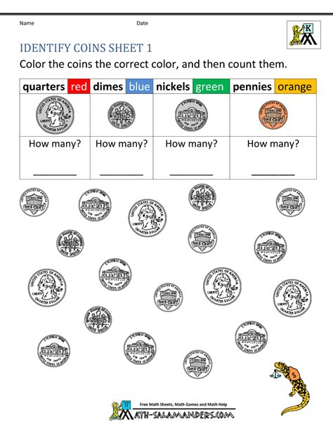 Coin Value Worksheets