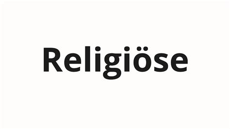 How to pronounce Religiöse YouTube