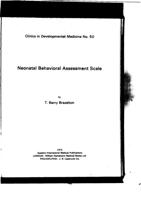 Neonatal Behavioral Assessment Scale DocsLib