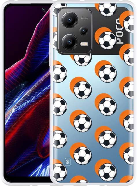 Cazy Hoesje Geschikt Voor Poco X Soccer Ball Orange Bol