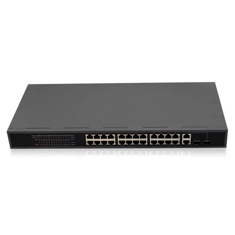 Gigabit Ethernet Unmanaged Rack Mount Switch with 24 RJ-45 10/100M Por