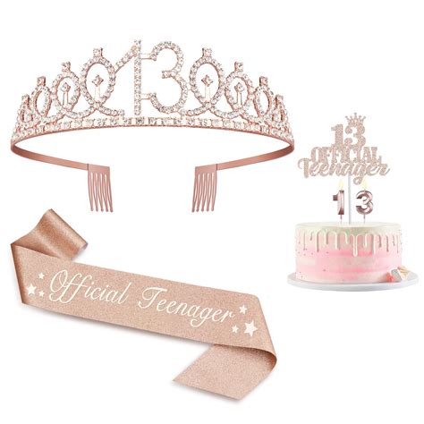 Buy 13th Birthday Decorations For Girls Including 13th Birthday Crowntiara Candles Official