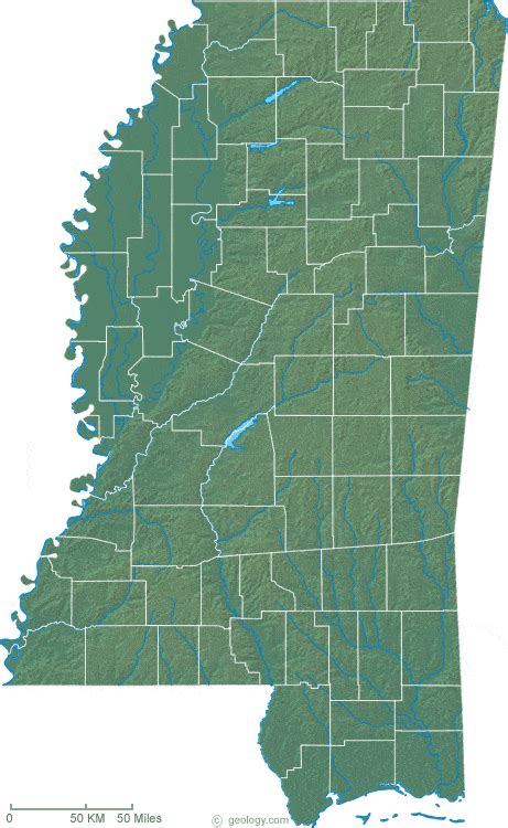 Topographic Map Of Mississippi Tour Map