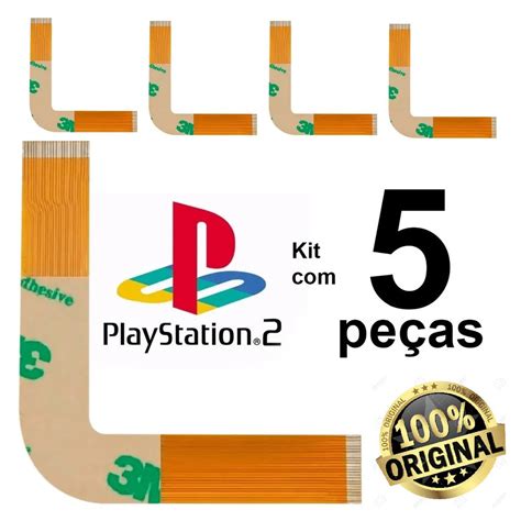 Kit 5 Cabo Flat L Flex Leitor Playstation 2 Ps2 Slim 7000x Shopee Brasil