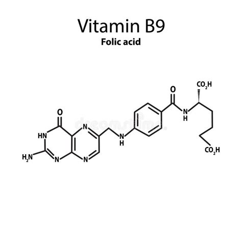 Formula Chimica Molecolare Acida Folica Su Fondo Isolato Vitamina B