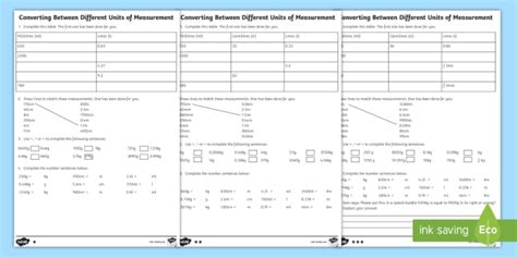 Converting Measurements Worksheet Ks2 Maths Resource