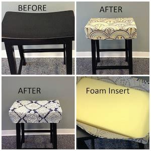 Fitted Saddle Stool Seat Cushion Rectangular Cover Kitchen Counter Stool Seat Cover Washable ...