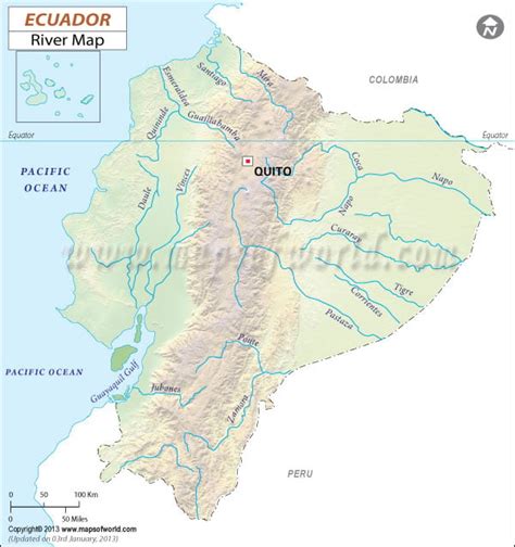 Ecuador Rivers Map