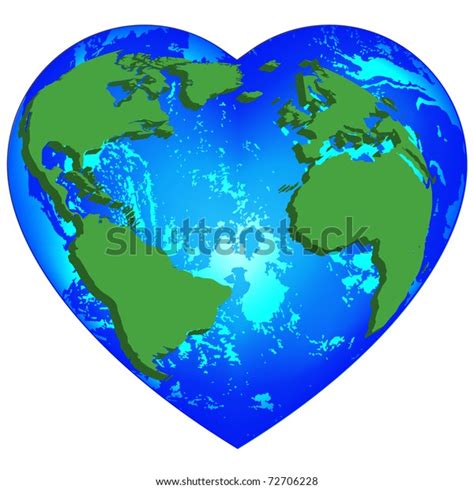 Planet Earth Heart Shapevector Stock Vector Royalty Free 72706228