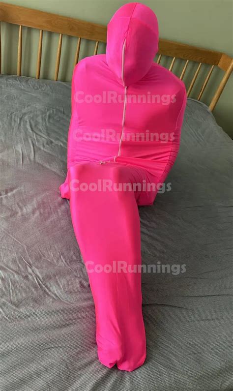 Full Face 2 Way Front Zipper Hot Fuchsia Mummy Unisex Cosplay Stage