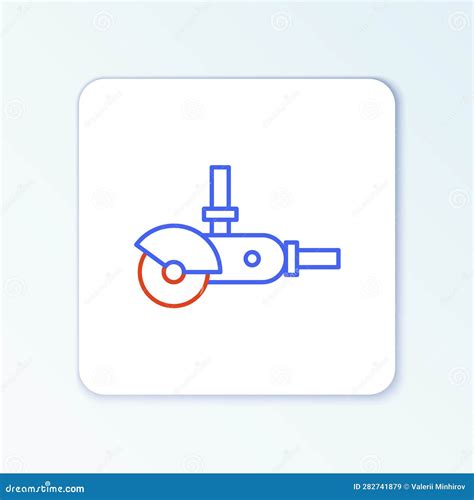 白色背景中突显的线角磨床图标 彩色轮廓概念 矢量 向量例证 插画 包括有 布琼布拉 研磨机 艺术 282741879