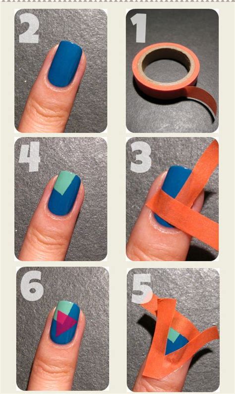 15 Easy Nail Tutorials with Scotch Tape - Pretty Designs