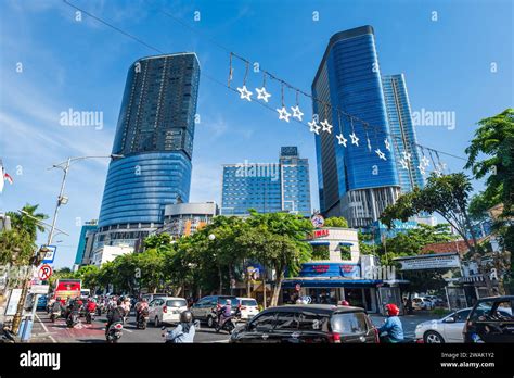 Surabaya, Indonesia - 07.19.2023: Surabaya downtown area cityscape with ...