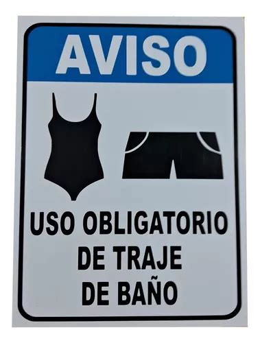 Letrero Lamina 30x40cms Uso Obligatorio Traje Baño en venta en