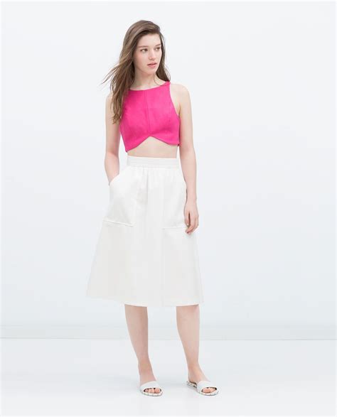 Image Of Crop Top From Zara Crop Tops Women Pink Crop Top Fashion