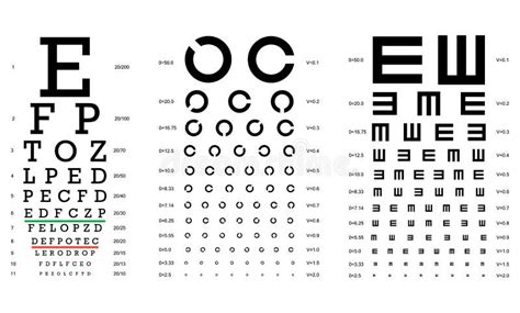 De Grafiekvector Van De Oogtest E Grafiek Visieexamen Optometrist Check