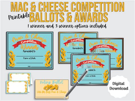 Mac And Cheese Competition Voting Ballots And Awards Mac And Cheese