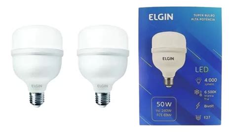 Lâmpada galpão 6500k bivolt 50w led Elgin 2 Kit Unidades Frete grátis