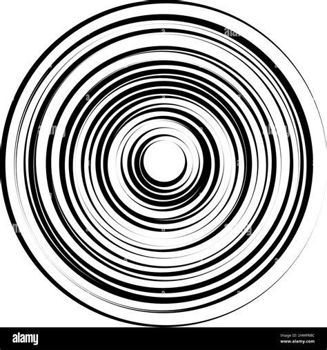 Concentric Radial Radiating Circles Rings Stock Vector