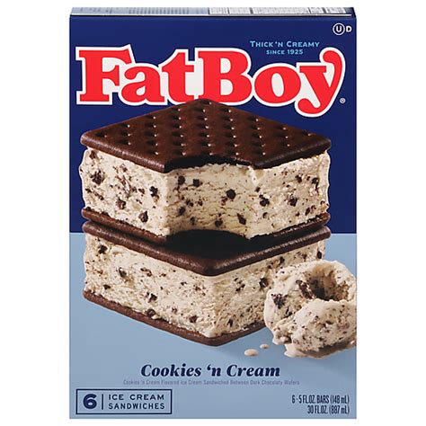 Fat Boy Ice Cream Sandwiches Cookies N Cream Ea Sandwiches Bars