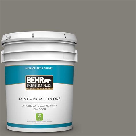 Behr Premium Plus Gal N A Wood Ash Satin Enamel Low Odor