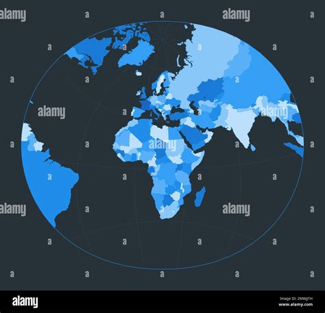 Mapa del mundo Proyección estereográfica modificada para Europa y