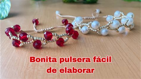 Pulsera De Hilo Con Cristales Muy Facil Youtube