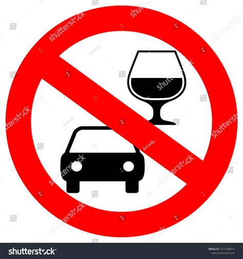 No Drink Drive Vector Sign Isolated Stock Vector (Royalty Free ...