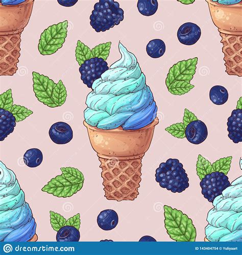 Bayas Salvajes Incons Tiles Del Helado Del Modelo Ilustraci N Del