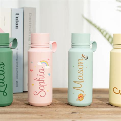 Personalised Water Bottle Kids Engraved Etsy Uk