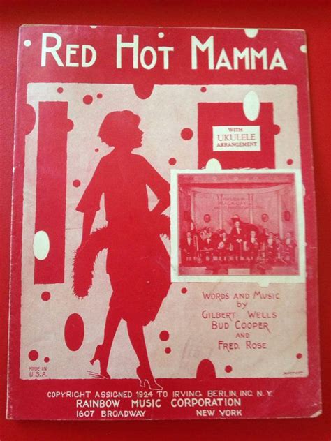 Red Hot Mama Vintage Sheet Music 1924 With Ukulele Arrangement Vintage Sheet Music Sheet