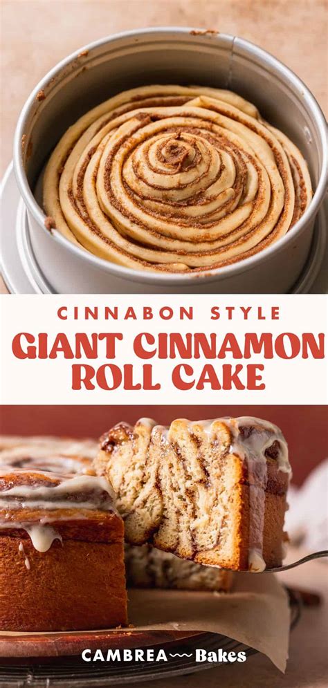 Giant Cinnamon Roll Cake With Video Cambrea Bakes